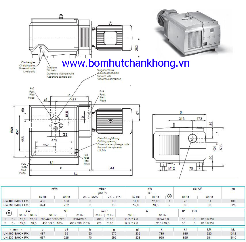 bom hut chan khong dung dau U4.400