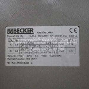 Tem động cơ của máy bơm chân không Becker VT4.40
