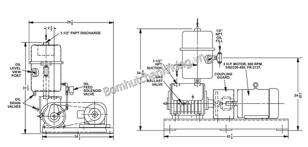 Đặc điểm cấu tạo của bơm hút chân không dùng cho máy phát điện làm mát bằng Hydro