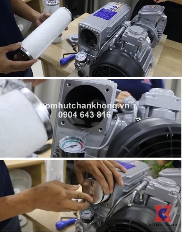 Cách thay thế lọc tách dầu cho bơm chân không