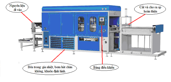 Cấu tạo máy định hình khay nhựa