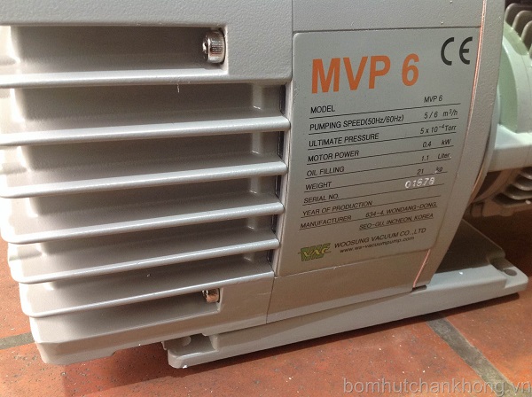 Tem chính hãng bơm chân không vòng dầu WooSung MVP 6