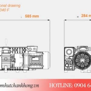 Bản vẽ kích thước bơm chân không Busch R5 RA 0040F