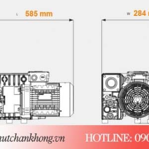 Bản vẽ kích thước của bơm Busch R5 RA 0025F
