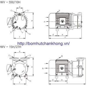 Bản vẽ của bơm hút chân không vòng nước Doovac