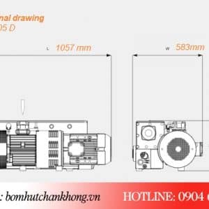 Bản vẽ kích thước bơm chân không Busch RA 0305D