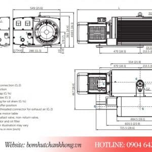 Bản vẽ kích thước của bơm chân không Becker U5.300