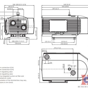 Kích thước bơm chân không Becker T4.25 DSK