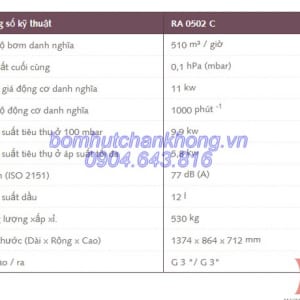 thong so ky thuat bom chan khong vong dau busch r5 ra 0502c