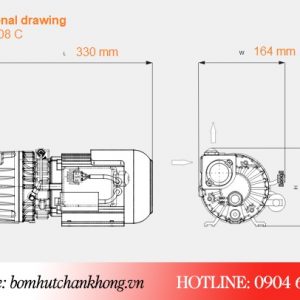 Kích thước bơm Busch R5 PB 0008C