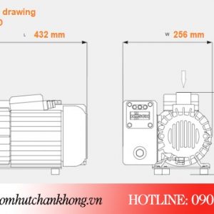 Kích thước bơm hút chân không Busch R5 KB 0040D