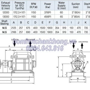 bom hut chan khong vong nuoc hanchang hwvp 2 1200