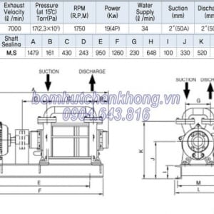 bom hut chan khong vong nuoc hanchang hwvp 2 700