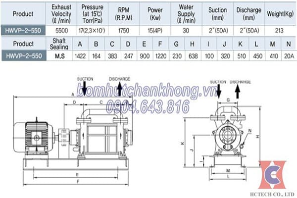bản vẽ bơm chân không vòng nước