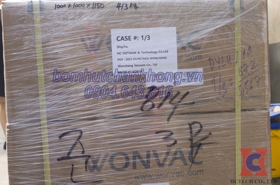 quy cach dong goi cua san pham bom hut chan khong nhap khau tai hctech