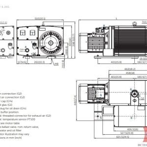 Bản vẽ cấu tạo của bơm Becker U5.201