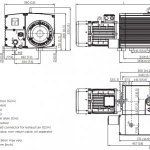 Kích thước của bơm Becker U5.101