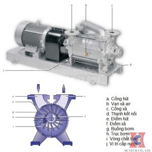 Cấu tạo bơm chân không vòng nước Busch LB 0113A