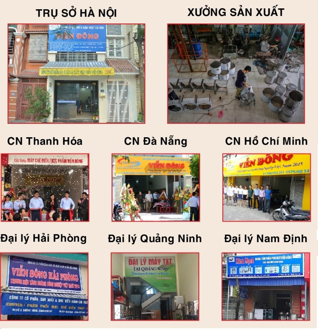 Các cơ sở cung cấp máy hút chân không của công ty Viễn Đông