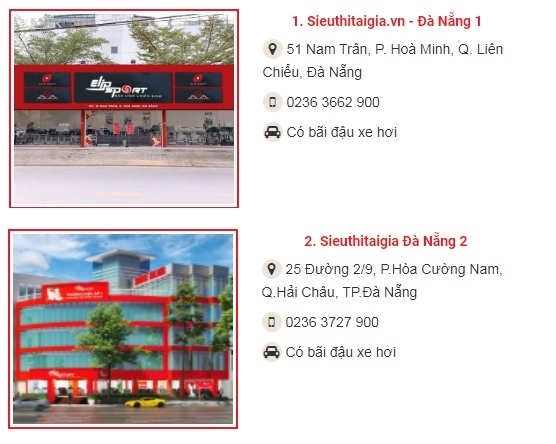 Các cửa hàng tại Đà Nẵng của sieuthitaigia