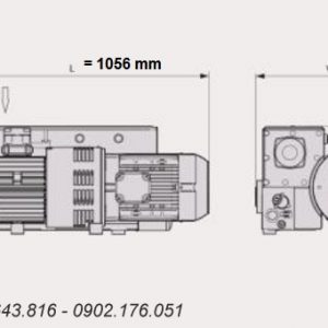 Bản vẽ kích thước của bơm Busch R5 RA 0255D
