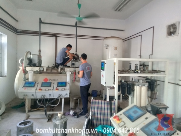 Sửa chữa bơm hút chân không Busch cho bệnh viện sản nhi Hưng Yên