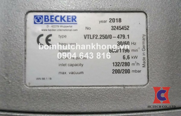 Tem bơm chân không Becker VTLF2.250