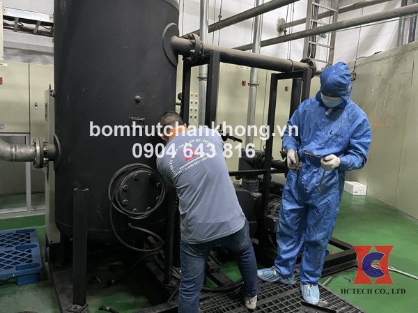 Sửa bơm hút chân không Busch RA0502C cho nhà máy Vietnergy