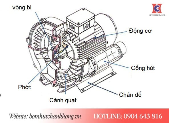 Cấu tạo máy thổi khí con sò