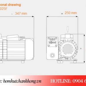 Bản vẽ kích thước của bơm Busch KC 0025F