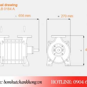 Bản vẽ kích thước bơm chân không Busch LB 0184A