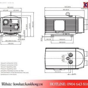 Bản vẽ kích thước của bơm