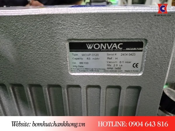 Tem của máy bơm chân không Wonchang WOVp-0120H