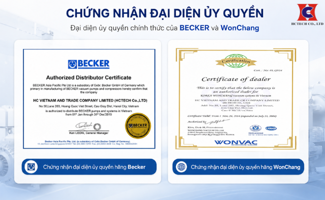 HCTECH tự hào là đơn vị tiên phong bơm hút chân không - được ủy quyền chính thức của Becker và Wonchang tại VIỆT NAM